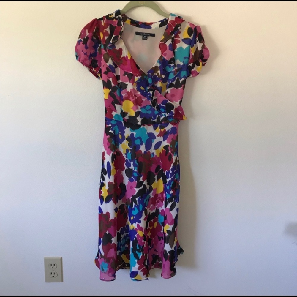SOLD Chadwick’s floral confetti dress size 4p